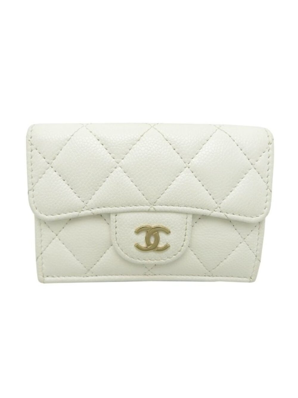 Chanel Trifold Wallet White